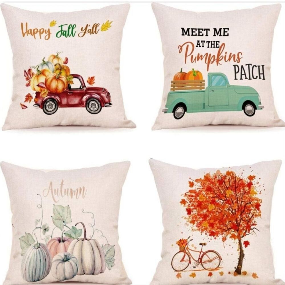 New Fall Pillow Covers 18x18 Set of 4